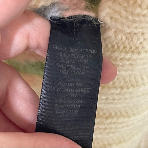 Coach Pastel Multicolor Fair Isle Pullover Sweater Size M - Picture 7 of 9